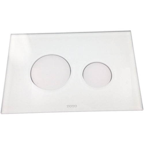 TOTO YT830#WH DuoFit Push Plate, Glass w/ White Buttons