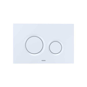 TOTO YT930#WH Basic Dual Button Round Push Plate for RP In-Wall Tank - Matte White