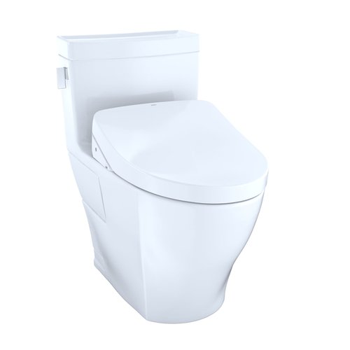 TOTO Legato One-Piece Toilet w/ WASHLET+ S550e in Cotton, 1.28 GPF, Auto Flush - TOTO MW6243056CEFGA#01