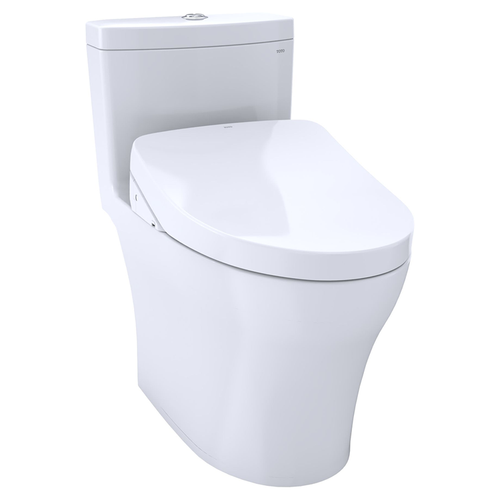 TOTO Aquia IV One-Piece Toilet w/ WASHLET+ S550e in Cotton, 1.0 or 0.8 GPF, Auto Flush - TOTO MW6463056CUMFGA#01